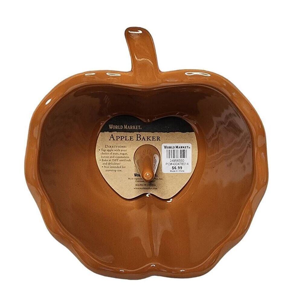 World Market Kitchen Bakeware, Ceramic Stoneware Oven Apple Baker NEW